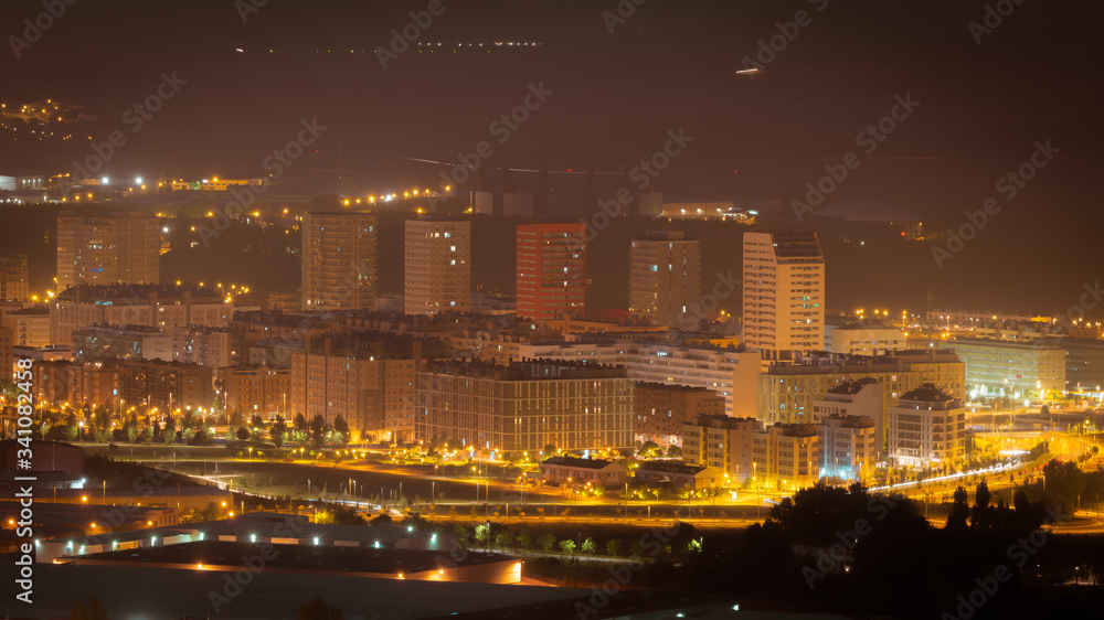 Salburua neighborhood at night, Vitoria-Gasteiz, Spain