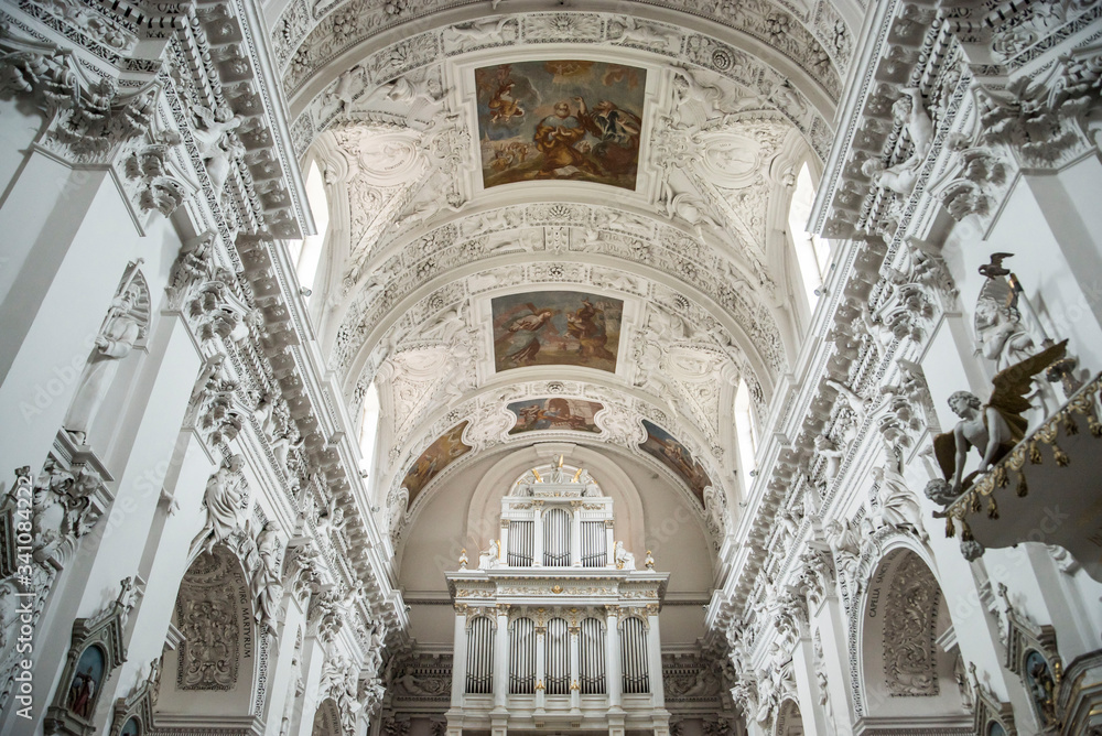 detail of the interior of cathedral in Vilnius Lithuania