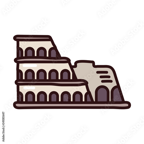 roman coliseum fill style icon