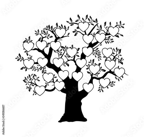 The family tree genealogical silhouette