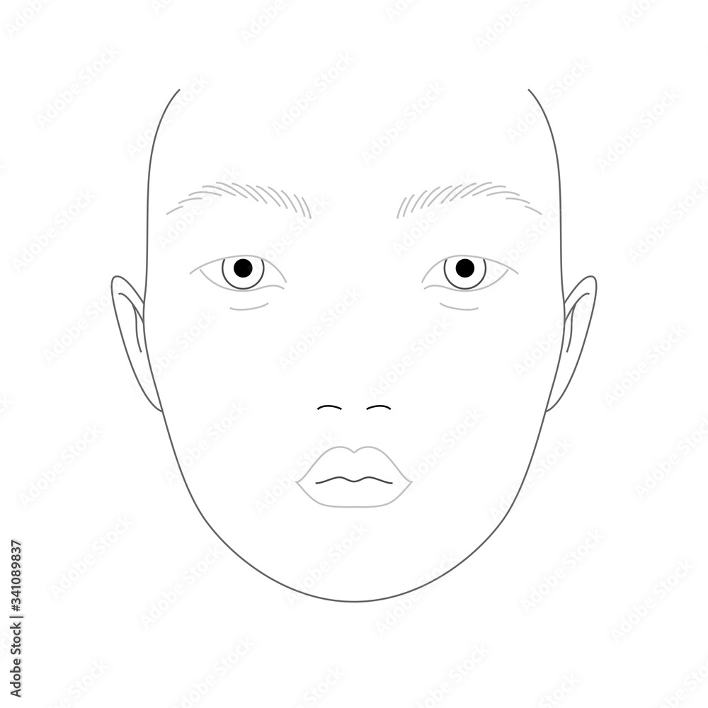 Face chart of female makeup Face chart of female makeup