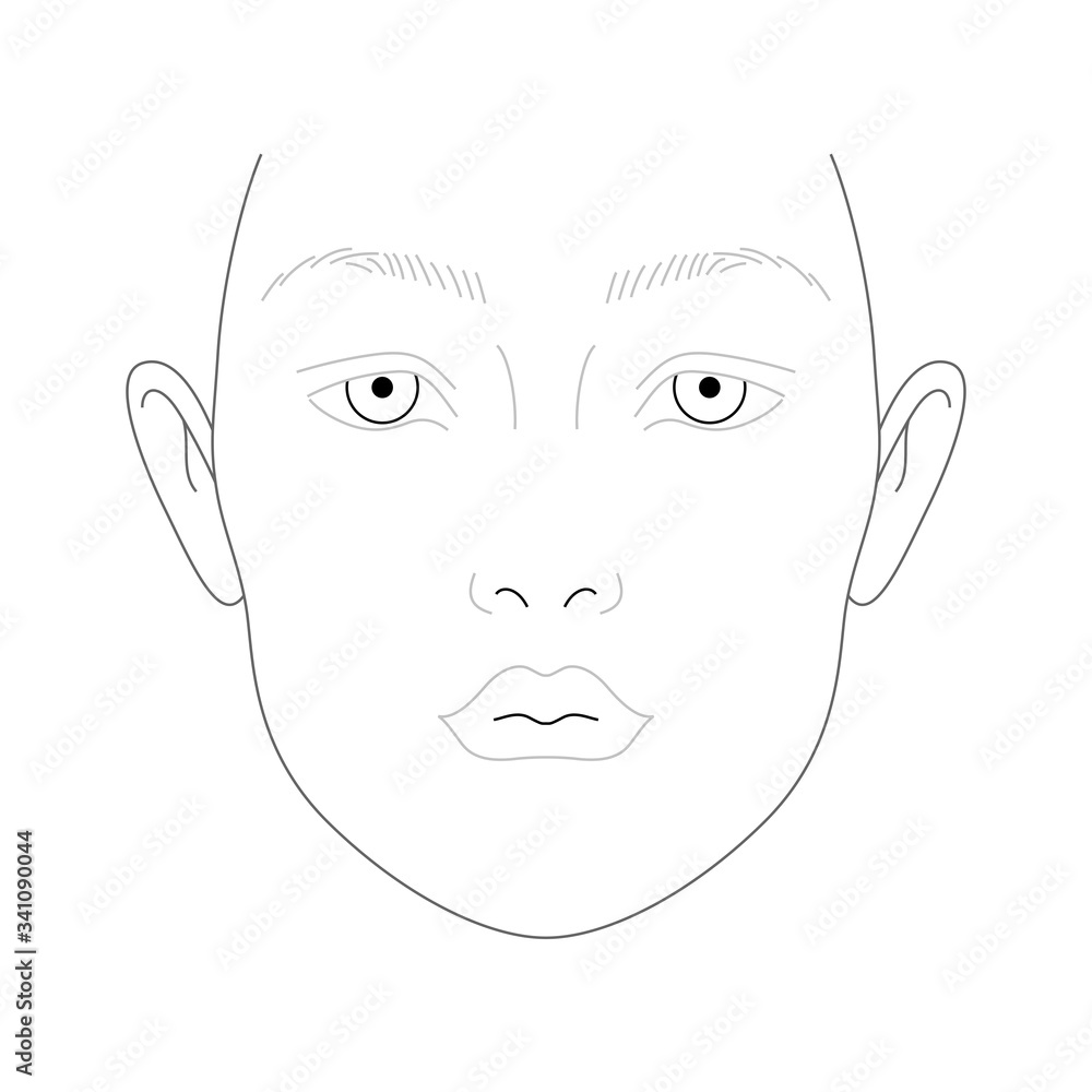 Face chart of female makeup Face chart of female makeup
