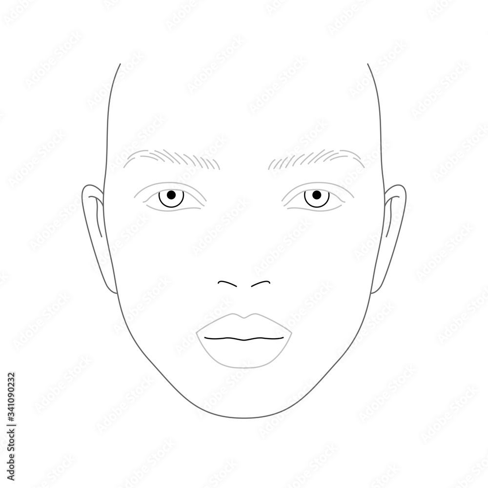 Face chart of female makeup Face chart of female makeup