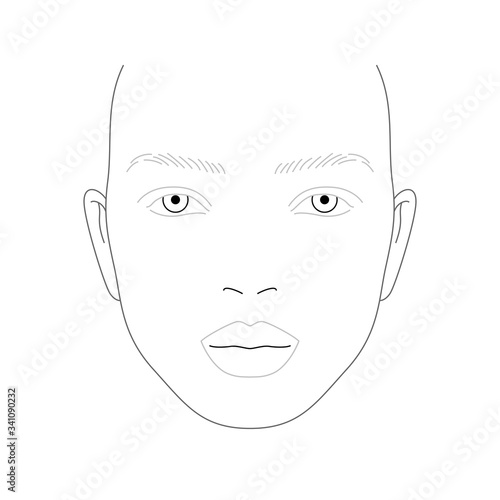 Face chart of female makeup