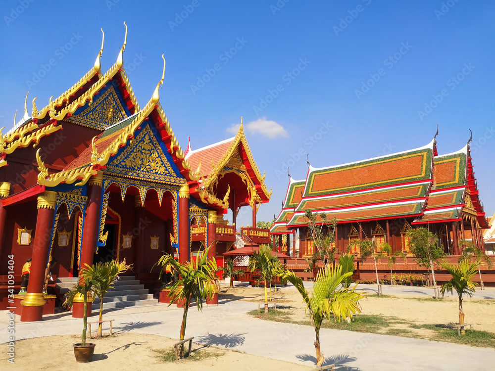 Ancient colorful buddhist temple monastery buildings Ancient colorful buddhist temple monastery buildings