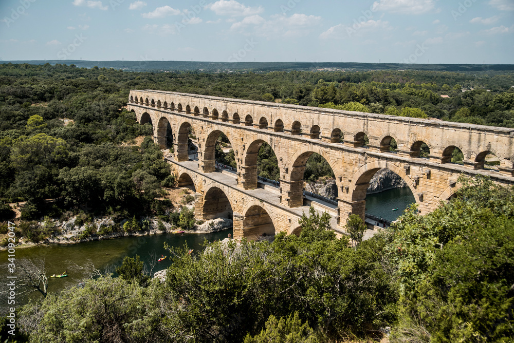 large ancient roman aqueduct in french riviera