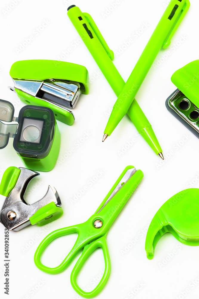 Green objects to work on white background Green objects to work on white background