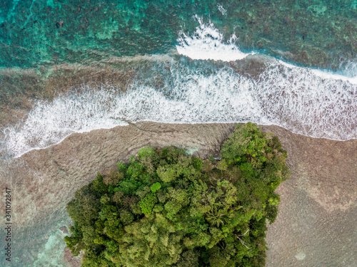 aerial view of monkey island in jamaica photo