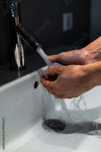A Man washing his Hands because Coronavirus.
Stay save.