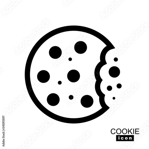 Simple Cookie Icon, Biscuit Symbol Vector Illustration