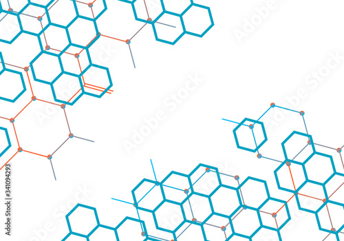 Abstract background with connect hexagons. Vector illustration