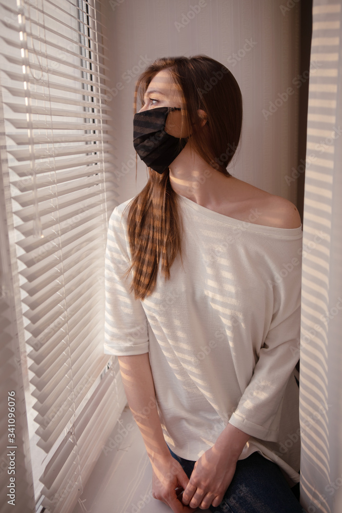 woman with mask , isolation 2020, coronavirus woman with mask , isolation 2020, coronavirus