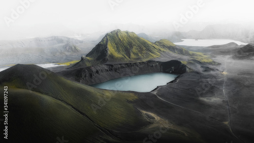 Blue lake in Iceland photo