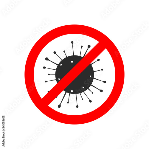 Stop coronavirus icon isolated over white