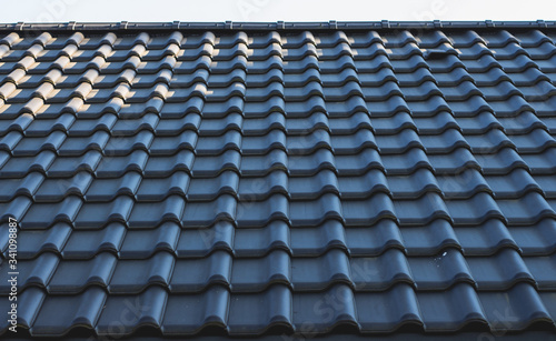 roof tiles on blue sky