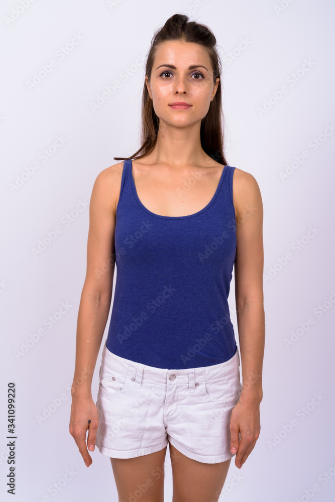 Portrait of young beautiful woman looking at camera Portrait of young beautiful woman looking at camera