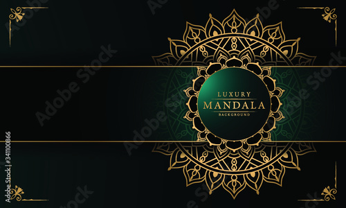 Luxury mandala background with golden arabesque pattern arabic 
islamic east style.decorative mandala for print, poster, cover, 
brochure, flyer, banner.