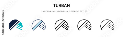 Fotografie, Obraz Turban icon in filled, thin line, outline and stroke style
