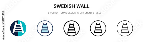 Swedish wall icon in filled, thin line, outline and stroke style. Vector illustration of two colored and black swedish wall vector icons designs can be used for mobile, ui,