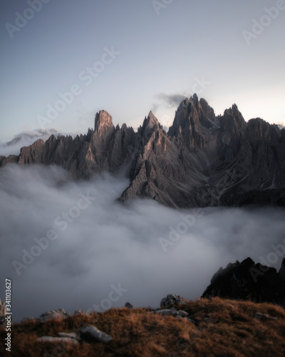 Misty peak in Italy