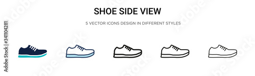 Fényképezés Shoe side view icon in filled, thin line, outline and stroke style