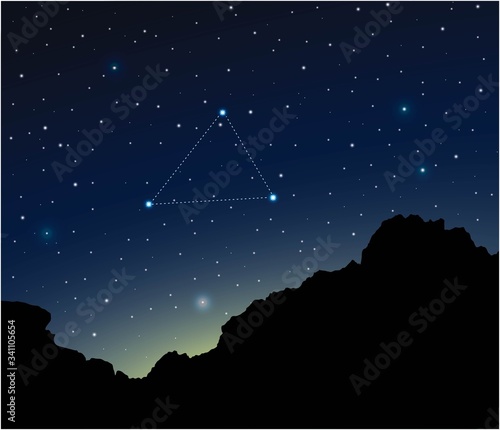 Constellation Triangulum Australe in deep space