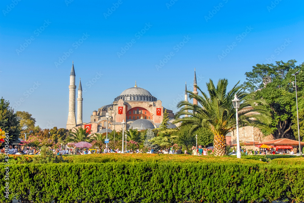 Fatih, Istanbul, Turkey, 01 September 2007: Hagia Sophia Museum, Sultanahmet Square