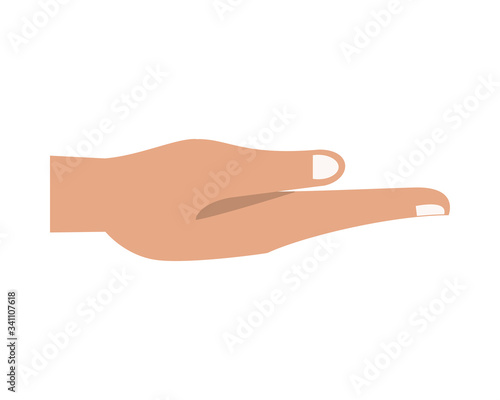 hand human receiving isolated icon