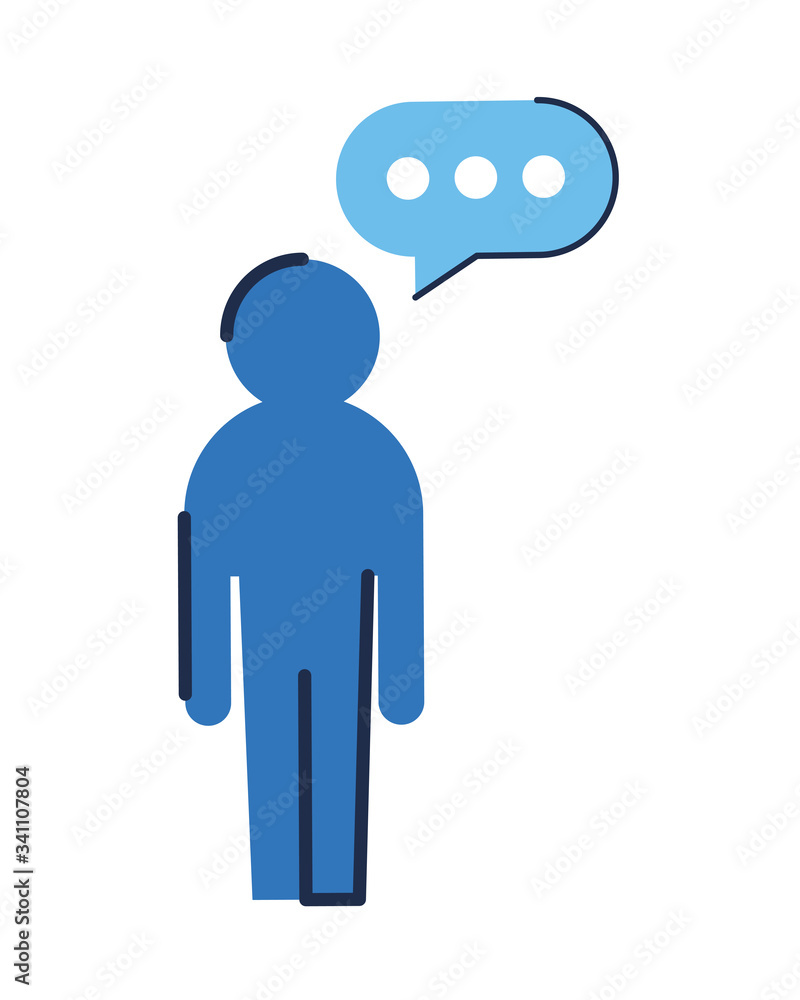 human figure with speech bubble message human figure with speech bubble message