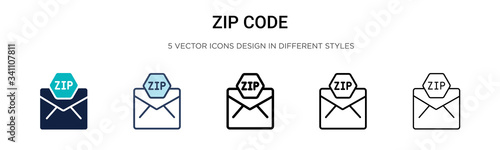 Fotografija Zip code icon in filled, thin line, outline and stroke style