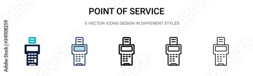 Point of service icon in filled, thin line, outline and stroke style. Vector illustration of two colored and black point of service vector icons designs can be used for mobile, ui,