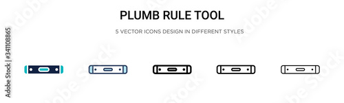 Plumb rule tool icon in filled, thin line, outline and stroke style. Vector illustration of two colored and black plumb rule tool vector icons designs can be used for mobile, ui,