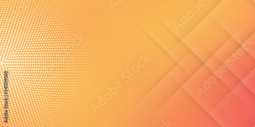 Modern abstract background with diagonal lines or stripes and halftone elements and orange color pastel gradient with a digital technology theme.