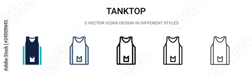Tanktop icon in filled, thin line, outline and stroke style. Vector illustration of two colored and black tanktop vector icons designs can be used for mobile, ui,