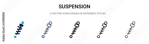 Suspension icon in filled, thin line, outline and stroke style. Vector illustration of two colored and black suspension vector icons designs can be used for mobile, ui,
