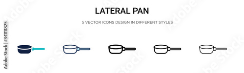 Lateral pan icon in filled, thin line, outline and stroke style. Vector illustration of two colored and black lateral pan vector icons designs can be used for mobile, ui,