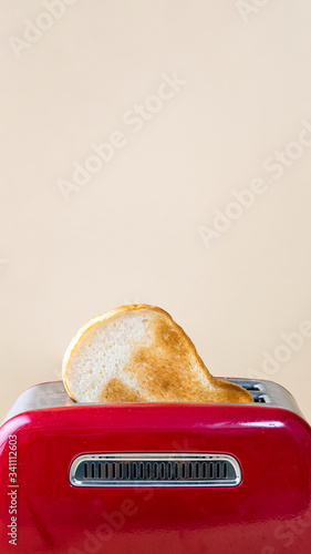Red toaster and toast