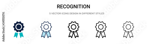 Recognition icon in filled, thin line, outline and stroke style. Vector illustration of two colored and black recognition vector icons designs can be used for mobile, ui, photo