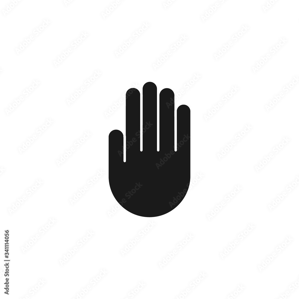 Hand stop vector symbol isolated on white background in flat style Hand stop vector symbol isolated on white background in flat style