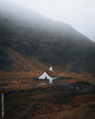 Saksun church on Faroe Islands photo