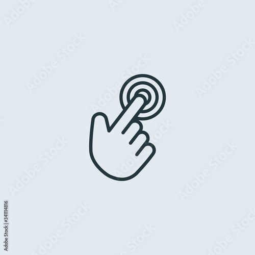 click icon. hand icon pointer. vector symbol outline simple flat sign