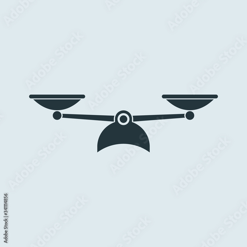 scales icon in flat simple style. vector sign modern symbol justice