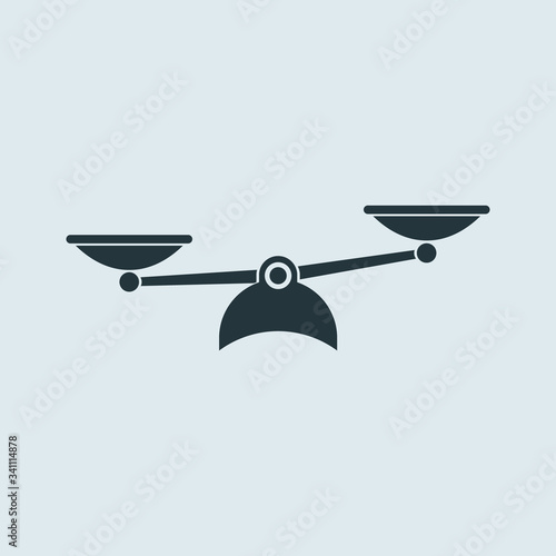 scales icon in flat simple style. vector sign modern symbol justice