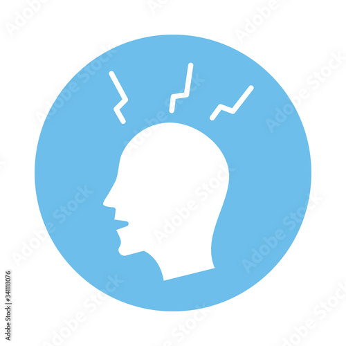 profile human with fever fill style icon