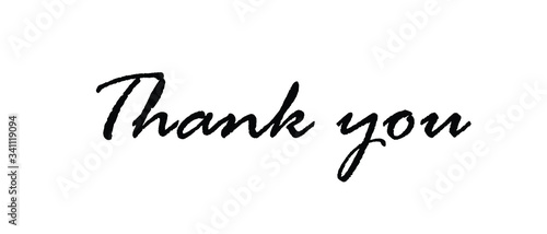 Thank you Hand drawn lettering. Calligraphic Lettering, Modern Calligraphy for thank You. Vector illustration.
