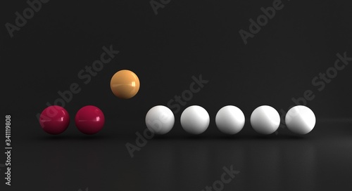 3d ball rendering graphic on social distancing. Conceptual Image of Social Distraction due to CoronaVirus.