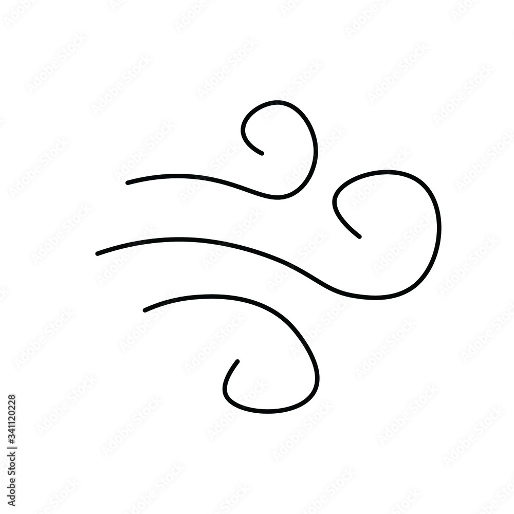 Obraz premium element of air. black vector graphics