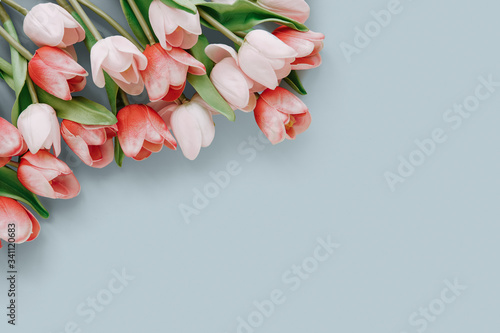 Tulips arrangement with copy space