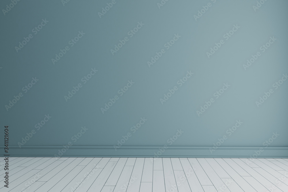 Empty room with painted wall and white wooden floor realistic 3D rendering Empty room with painted wall and white wooden floor realistic 3D rendering