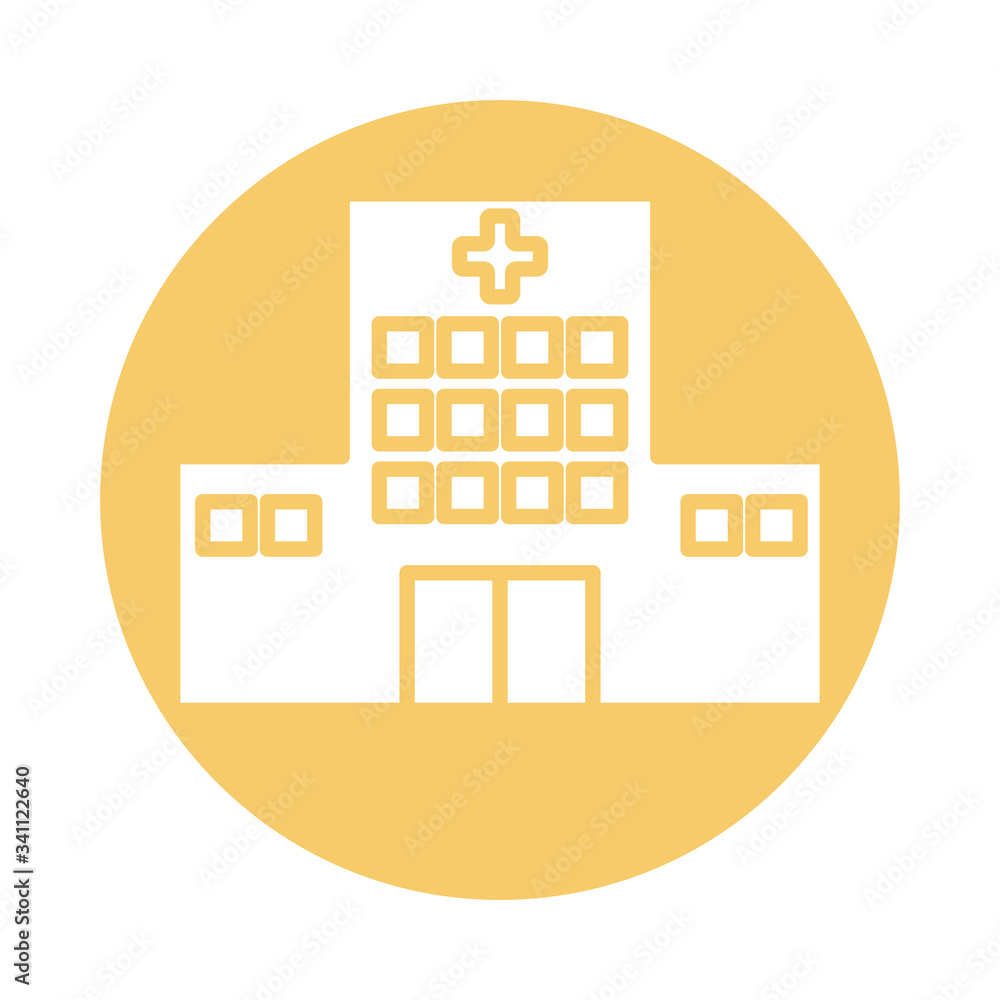 hospital building fill style icon